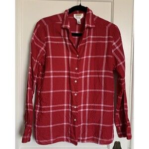 Talbots Irish Linen Top Button Front Blouse Sz 8 Cottage Classic